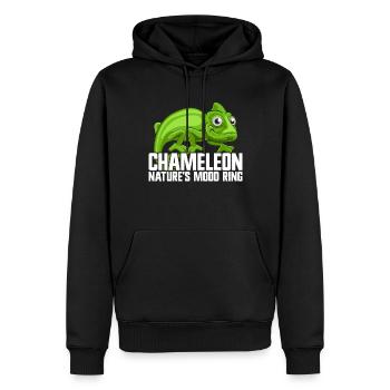 Chameleon Gifts - Männer Premium Bio Hoodie - Schwarz - Vorne - Nico (187cm)