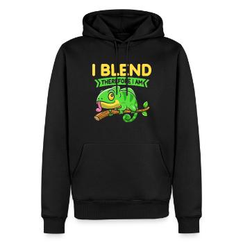 Chameleon Gifts - Männer Premium Bio Hoodie - Schwarz - Vorne - Nico (187cm)