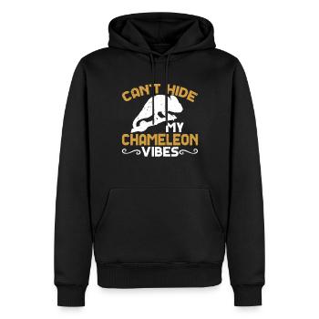 Cadeaux Caméléon - Sweat à capuche Premium bio Homme - noir - Devant - Nico (187cm)