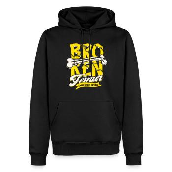 Beinbruch Broken Femur Unbroken Spirit - Männer Premium Bio Hoodie - Schwarz - Vorne - Nico (187cm)