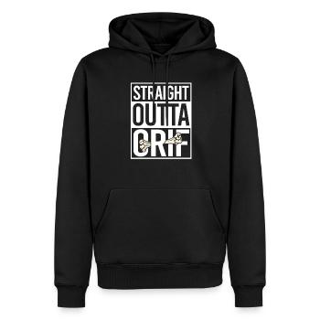Beinbruch Gebrochener Oberschenkel - Männer Premium Bio Hoodie - Schwarz - Vorne - Nico (187cm)