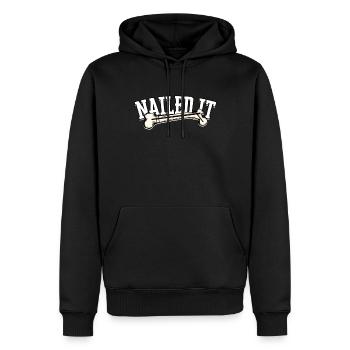 Beinbruch Gebrochener Oberschenkel Nailed It - Männer Premium Bio Hoodie - Schwarz - Vorne - Nico (187cm)