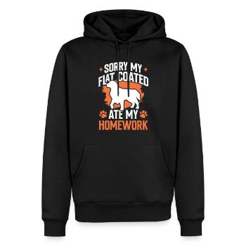 Un retriever à poil plat a mangé ses devoirs - Sweat à capuche Premium bio Homme - noir - Devant - Nico (187cm)