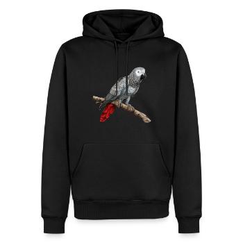 african grey parrot - Männer Premium Bio Hoodie - Schwarz - Vorne - Nico (187cm)