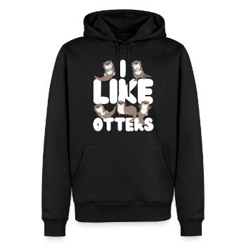 Otter I Like Otters - Männer Premium Bio Hoodie - Schwarz - Vorne - Nico (187cm)