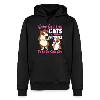Otter Cat Some Girls Love Cats And - Männer Premium Bio Hoodie - Schwarz - Vorne - Nico (187cm)