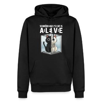 Schrödinger's Cat Dead And Alive - Männer Premium Bio Hoodie - Schwarz - Vorne - Nico (187cm)