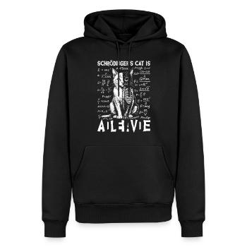 Schrödinger's Cat Dead And Alive - Männer Premium Bio Hoodie - Schwarz - Vorne - Nico (187cm)