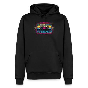 Né dans les années 90 Cassette Look rétro Fans des années 90 - Sweat à capuche Premium bio Homme - noir - Devant - Nico (187cm)