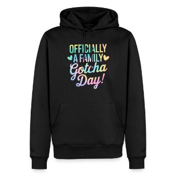Officiellement une adoption familiale de Tie Dye - Sweat à capuche Premium bio Homme - noir - Devant - Nico (187cm)
