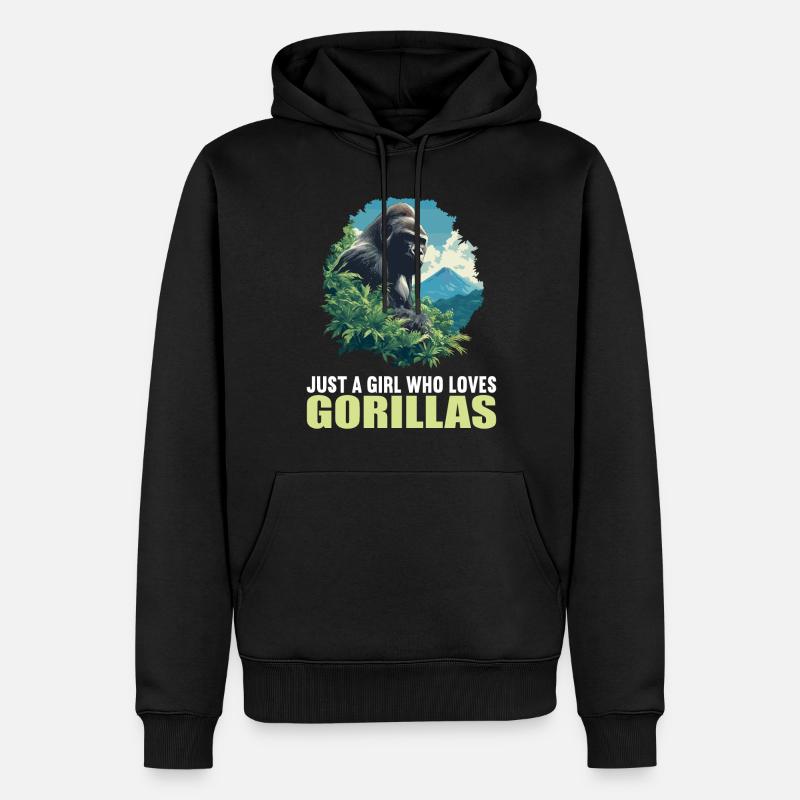 Gorilles Gorilles - Sweat à capuche Premium bio Homme - noir