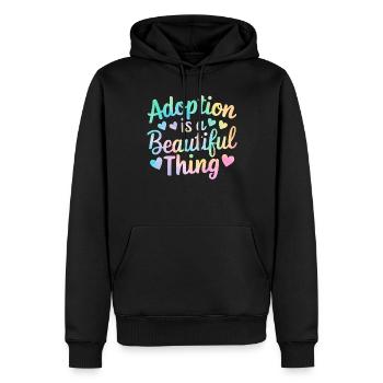 L’adoption est une belle chose Tie Dye Foster Care - Sweat à capuche Premium bio Homme - noir - Devant - Nico (187cm)