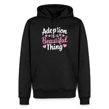 Adoption ist eine schöne Sache Lustige Adoption - Männer Premium Bio Hoodie - Schwarz - Vorne - Nico (187cm)