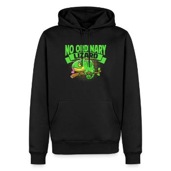 Chameleon Gifts - Männer Premium Bio Hoodie - Schwarz - Vorne - Nico (187cm)