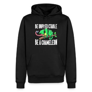 Chameleon Gifts - Männer Premium Bio Hoodie - Schwarz - Vorne - Nico (187cm)