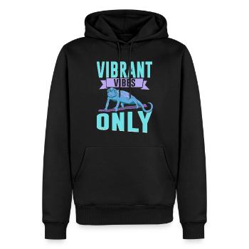 Cadeaux Caméléon - Sweat à capuche Premium bio Homme - noir - Devant - Nico (187cm)