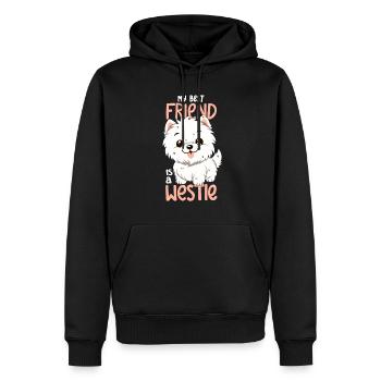 Mon meilleur ami est un Westie - Sweat à capuche Premium bio Homme - noir - Devant - Nico (187cm)