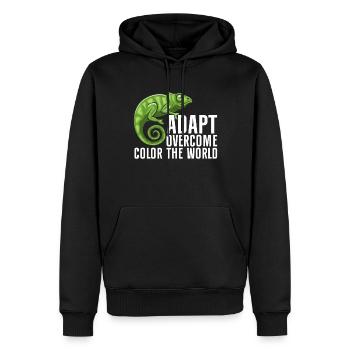 Chameleon Gifts - Männer Premium Bio Hoodie - Schwarz - Vorne - Nico (187cm)