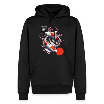 carpe koï japonaise poisson nishikigoi - Sweat à capuche Premium bio Homme - noir - Devant - Nico (187cm)
