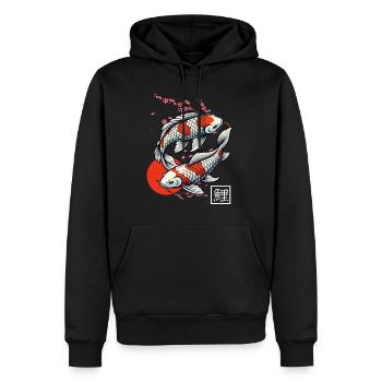 carpe koï japonaise poisson nishikigoi - Sweat à capuche Premium bio Homme - noir - Devant - Nico (187cm)