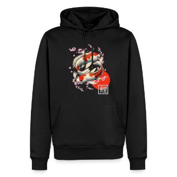 carpe koï japonaise poisson nishikigoi - Sweat à capuche Premium bio Homme - noir - Devant - Nico (187cm)