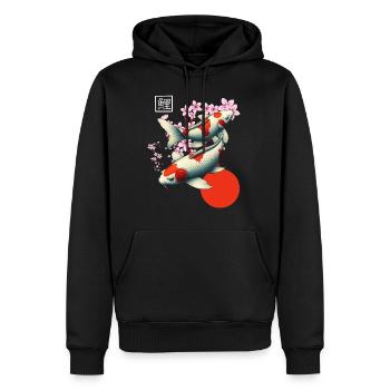 Japanischer Koi Karpfen Nishikigoi Fisch - Männer Premium Bio Hoodie - Schwarz - Vorne - Nico (187cm)
