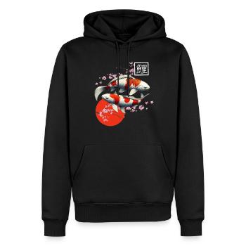 carpe koï japonaise poisson nishikigoi - Sweat à capuche Premium bio Homme - noir - Devant - Nico (187cm)