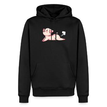 Yoga du cochon Méditation Inspiration Expiration Yoga - Sweat à capuche Premium bio Homme - noir - Devant - Nico (187cm)