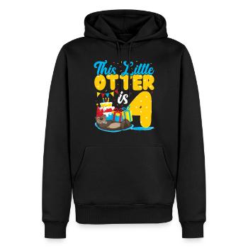 Anniversaire de la loutre Cette petite loutre - Sweat à capuche Premium bio Homme - noir - Devant - Nico (187cm)