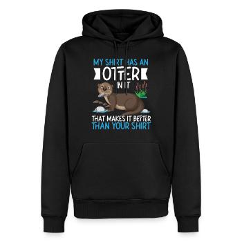 Loutre Ma chemise a une loutre dessus - Sweat à capuche Premium bio Homme - noir - Devant - Nico (187cm)