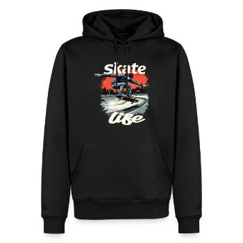 Skate Life Skateboard Skater Skateboarding - Männer Premium Bio Hoodie - Schwarz - Vorne - Nico (187cm)