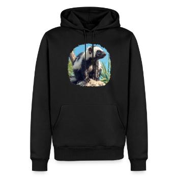 Mouffettes Mouffette - Sweat à capuche Premium bio Homme - noir - Devant - Nico (187cm)