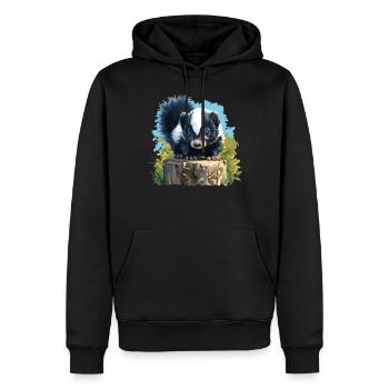 Mouffettes Mouffette - Sweat à capuche Premium bio Homme - noir - Devant - Nico (187cm)