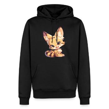 Servale Serval - Men’s Premium Organic Hoodie - black - Front - Nico (187cm)