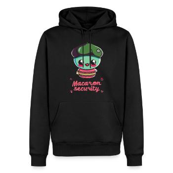Amateurs de macarons Macaron Baker - Sweat à capuche Premium bio Homme - noir - Devant - Nico (187cm)
