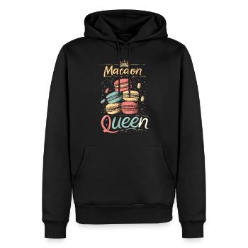 Amateurs de macarons Macaron Baker - Sweat à capuche Premium bio Homme - noir - Devant - Nico (187cm)