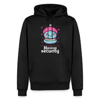 Amateurs de macarons Macaron Baker - Sweat à capuche Premium bio Homme - noir - Devant - Nico (187cm)