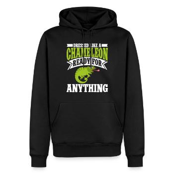 Cadeaux Caméléon - Sweat à capuche Premium bio Homme - noir - Devant - Nico (187cm)