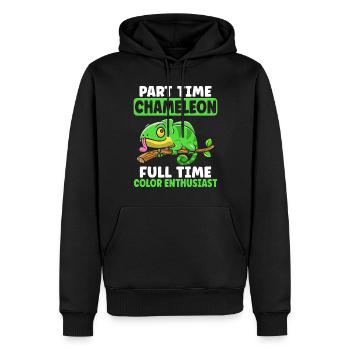 Chameleon Gifts - Männer Premium Bio Hoodie - Schwarz - Vorne - Nico (187cm)