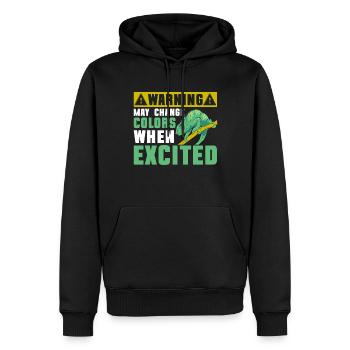 Chameleon Gifts - Männer Premium Bio Hoodie - Schwarz - Vorne - Nico (187cm)