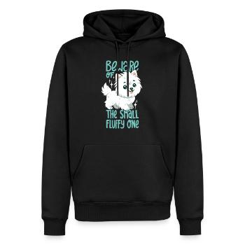 Petit terrier blanc duveteux des West Highlands - Sweat à capuche Premium bio Homme - noir - Devant - Nico (187cm)