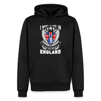 I May Live In USA But I Was Made In England - Men’s Premium Organic Hoodie - black - Front - Nico (187cm)