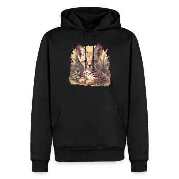 Servale Serval - Men’s Premium Organic Hoodie - black - Front - Nico (187cm)
