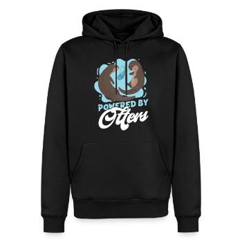 Otter Powered By Otters - Männer Premium Bio Hoodie - Schwarz - Vorne - Nico (187cm)