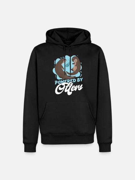 Otter Powered By Otters - Men’s Premium Organic Hoodie - black
