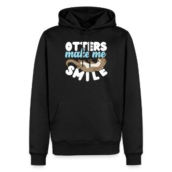 Otter Otters Make Me Smile - Men’s Premium Organic Hoodie - black - Front - Nico (187cm)