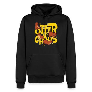 Otter Pun Otter Chaos - Männer Premium Bio Hoodie - Schwarz - Vorne - Nico (187cm)