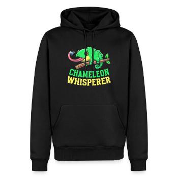 Cadeaux Caméléon - Sweat à capuche Premium bio Homme - noir - Devant - Nico (187cm)