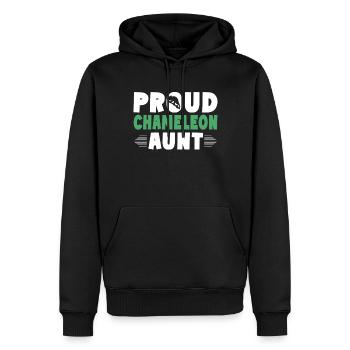 Chameleon Gifts - Männer Premium Bio Hoodie - Schwarz - Vorne - Nico (187cm)