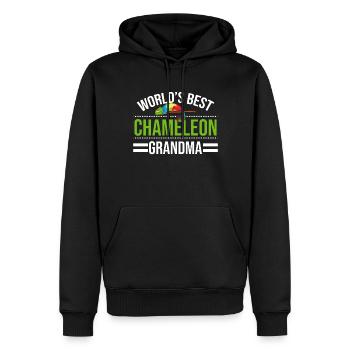 Chameleon Gifts - Männer Premium Bio Hoodie - Schwarz - Vorne - Nico (187cm)